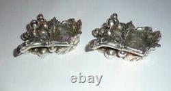 Old Pair Of Wine Salerons Time Grape Solid Silver 925 Sterling Silver