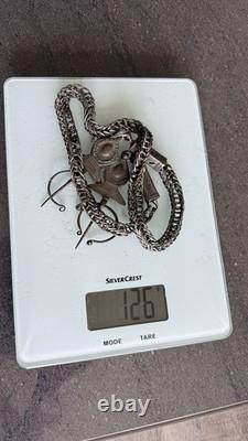 Old Pair of Solid Silver Fibulae, Morocco, Berber Jewelry