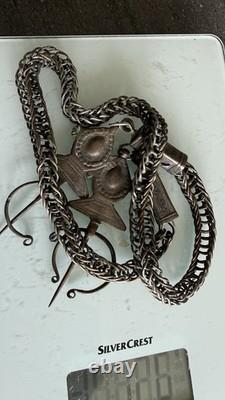 Old Pair of Solid Silver Fibulae, Morocco, Berber Jewelry