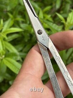 Old Pair of Solid Silver Grape Scissors with Minerva Hallmark from France & Silversmith