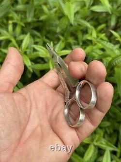 Old Pair of Solid Silver Grape Scissors with Minerva Hallmark from France & Silversmith