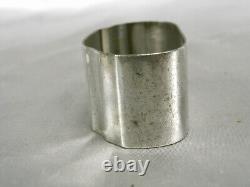 Old Pair of Solid Silver Napkin Rings Minerve Monogram Art Deco