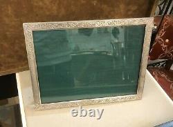 Old Photo Holder Frame Solid Silver Punched 20.5 X 26.5 CM Rock Decoration