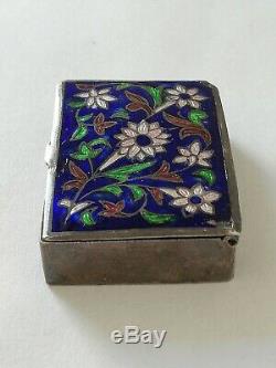 Old Pillbox Enamelled Silver
