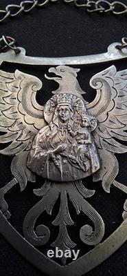 Old Polish patriotic ryngraf, chiseled in 875/1000 sterling silver (1920–1931)