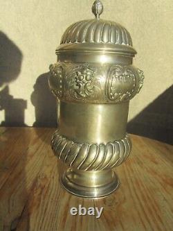 Old Pot Covered In Solid Silver 635 Grams