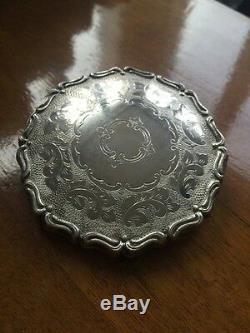 Old Powder Silver Silver Powder Box 1920 Beautiful Work