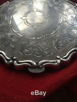 Old Powder Silver Silver Powder Box 1920 Beautiful Work