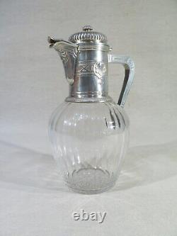 Old Pretty Carafe Aiguiere A Wine Cristal Silver Massif Vermeil St Regence