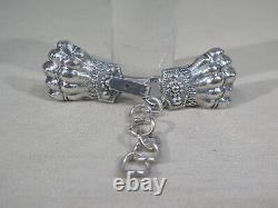 Old Pretty Loop of Solid Silver Cape with Claw Feet from the Restoration Period