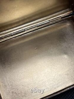 Old Pretty Rectangular Pill Box In Solid Silver Vermeil 900 E395