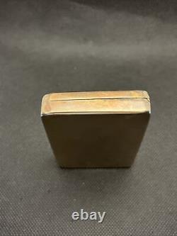 Old Pretty Rectangular Pill Box In Solid Silver Vermeil 900 E395