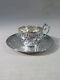 Old Pretty Small Solid Silver Moka Coffee Cup With Louis Xv Style Saucer