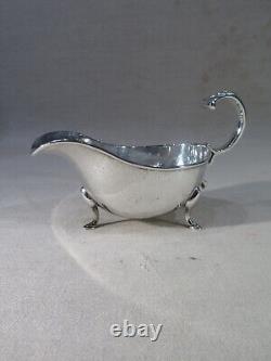 Old Pretty Solid Silver English Sauceboat Table Art Monogram P