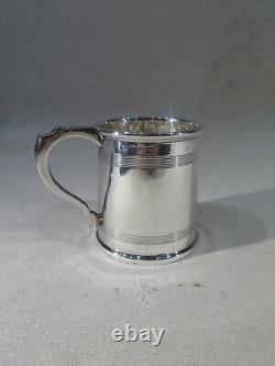 Old Pretty Solid Silver Tankard with English Hallmarks