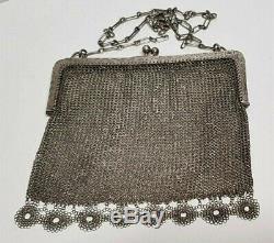 Old Purse Wallet Mesh Fully Silver 104 G / F