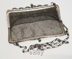 Old Purse Wallet Mesh Fully Silver 104 G / F