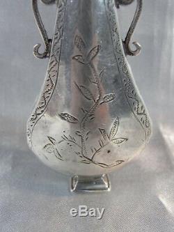 Old Rare Perfume Bottle Fiol Khol Kol Tabatiere Jack Sterling Silver Coral