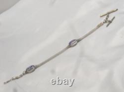 Old Rare Solid Silver Enamel Pocket Watch Chain Jewelry