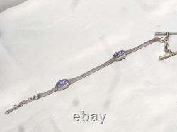 Old Rare Solid Silver Enamel Pocket Watch Chain Jewelry