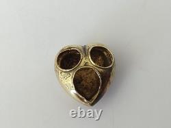 Old Regional Cross of Beaufortain with Solid Silver Heart, Vermeil, Savoie