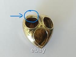 Old Regional Cross of Beaufortain with Solid Silver Heart, Vermeil, Savoie