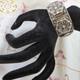 Old Rigid Bangle Bracelet In Solid Silver, Art Deco / Oriental Style
