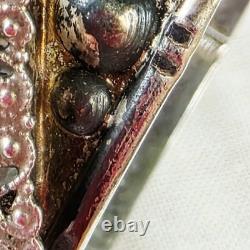 Old Rigid Bangle Bracelet in Solid Silver, Art Deco / Oriental Style