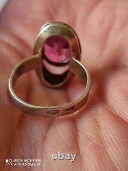 Old Ring In Solid Silver And Pink Stone To Identify