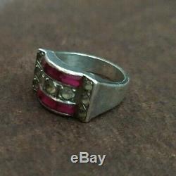 Old Ring Tank T50 1930 Art Deco Sterling Silver C. 1920