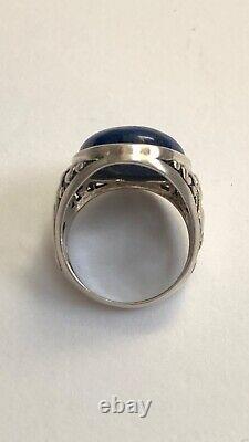 Old Ring in Solid Silver 925/1000 Creator Jewelry Rings Lapis Lazuli