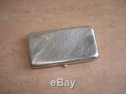 Old Russian Cigarette Case In Silver Solid Russian Silver Case