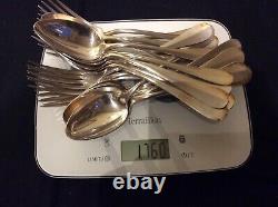 Old Russian Silver Covers 84 Set Of 12 Forks - 12 Spoons