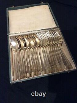 Old Russian Silver Covers 84 Set Of 12 Forks - 12 Spoons