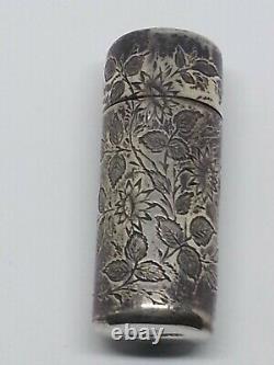 Old Salt Bottle In Solid Silver English