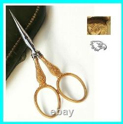 Old Scissors Of Necessary Embroidery Stitch Or 18k French Splitors Gold