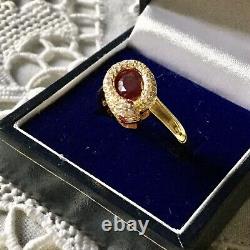 Old Serpent Ring In Vermeil, Natural Ruby, Silver Gold