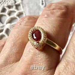 Old Serpent Ring In Vermeil, Natural Ruby, Silver Gold