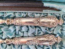 Old Service for Mignardises Appetizers Solid Silver Minerva Mark