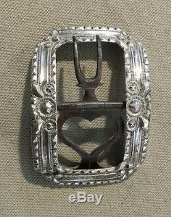Old Shoe Buckle Wrought Iron And Sterling Silver Late Eighteenth