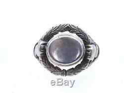 Old Signet Ring Engraved Silver Non Nineteenth Time T58