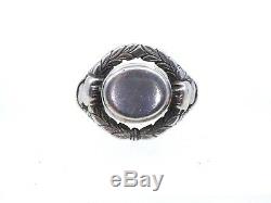 Old Signet Ring Engraved Silver Non Nineteenth Time T58