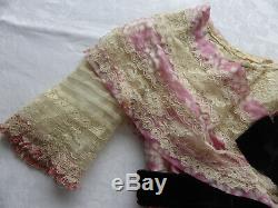 Old Silk Gown + Lace Dress + Large Silver Buckle - 1st Half 19th