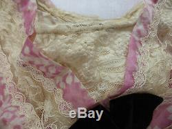Old Silk Gown + Lace Dress + Large Silver Buckle - 1st Half 19th