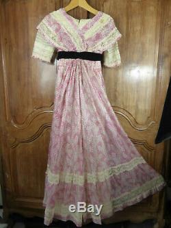 Old Silk Gown + Lace Dress + Large Silver Buckle - 1st Half 19th