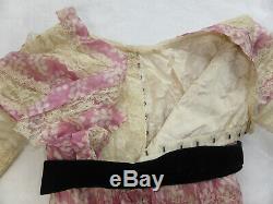 Old Silk Gown + Lace Dress + Large Silver Buckle - 1st Half 19th