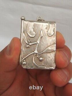 Old Silver Ball Book 800 Gold Stamp Art Nouveau Decoration Mise 1900