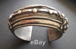 Old Silver Bracelet Massive Ethnic Origin, Vintage Silver Cuff, Yemen