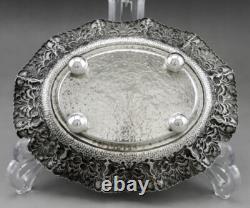 Old Silver Footed Bowl Hallmarked Asia Cambodia Thailand