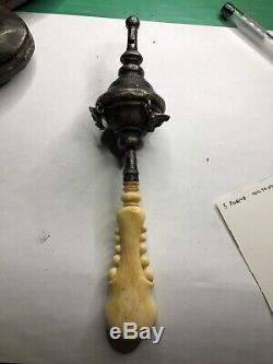 Old Silver Napoleon III Whistle Rattle Silver Silber